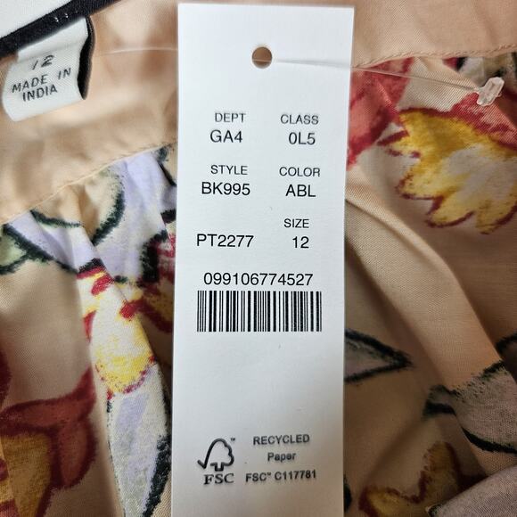 J.Crew Keyhole Cotton Poplin Maxi Dress Tropical Floral Vacation Boho Size 12 - Picture 13 of 16